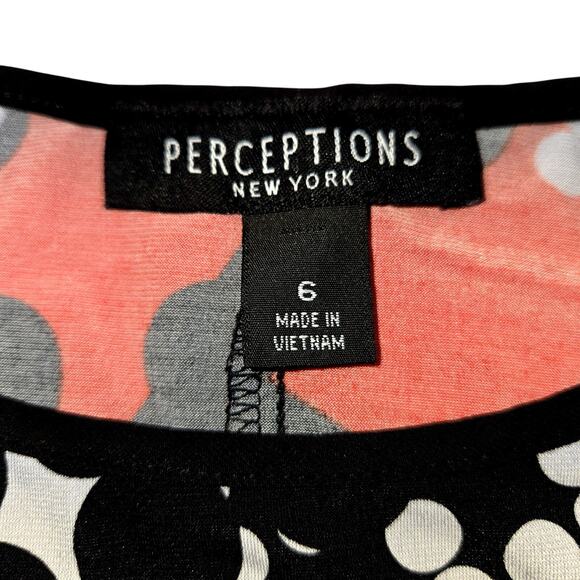 Perception 6 Black Red Dot Women's Sleeveless Sun Dress Miss Size Small S - Picture 3 of 6